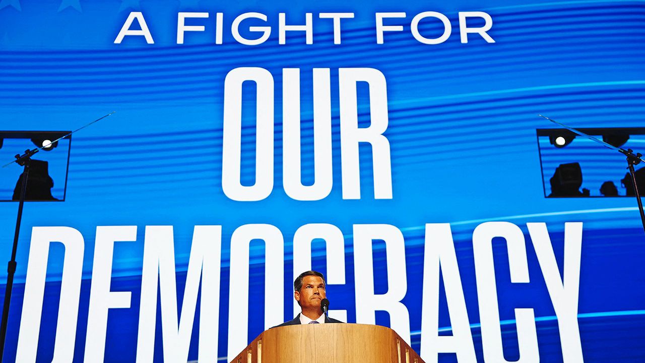 Geoff Duncan, Former Lieutenant Governor of Georgia, speaks on Day 3 of the Democratic National Convention in Chicago, Illinois.