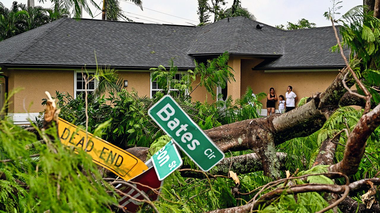 House after getting hit by a reported tornado in Fort Myers, Florida.